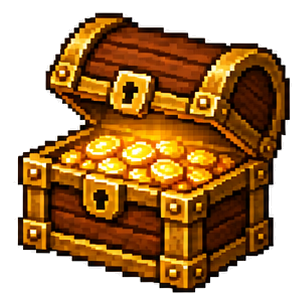 Medium open treasure chest